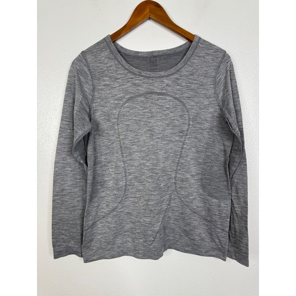 Lululemon Swiftly Tech Long Sleeve Crew Shirt Heathered Grey Space‎ Dye Womens